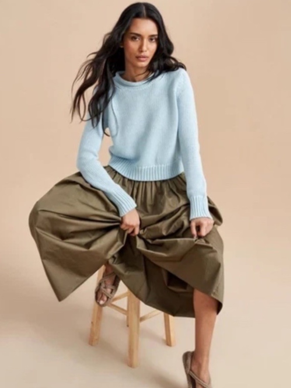 LA LIGNE Sweater Solid Mini Marina Blue Women's Sz Small ❤️